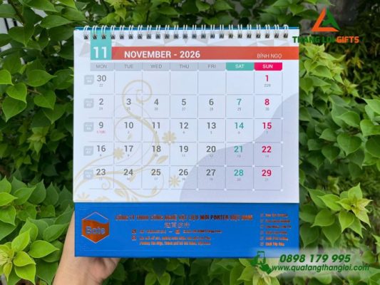 Lịch Để Bàn – Ép Kim Logo Doanh Nghiệp Bote Việt Nam