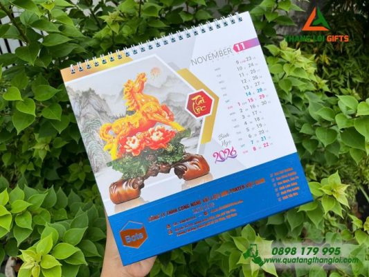 Lịch Để Bàn – Ép Kim Logo Doanh Nghiệp Bote Việt Nam