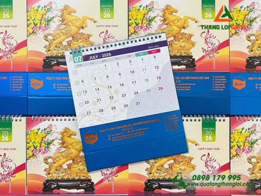 Lịch Để Bàn – Ép Kim Logo Doanh Nghiệp Bote Việt Nam