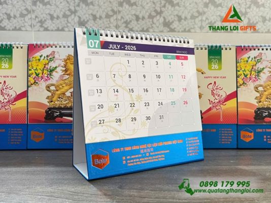 Lịch Để Bàn – Ép Kim Logo Doanh Nghiệp Bote Việt Nam