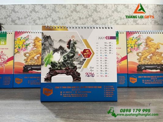 Lịch Để Bàn – Ép Kim Logo Doanh Nghiệp Bote Việt Nam