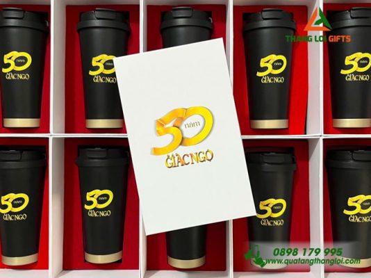 Bộ Ly Giữ Nhiệt 530ml – In Logo 50 Năm Báo Giác Ngộ