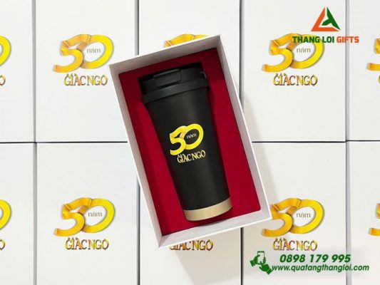 Bộ Ly Giữ Nhiệt 530ml – In Logo 50 Năm Báo Giác Ngộ