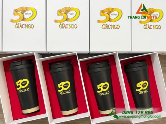 Bộ Ly Giữ Nhiệt 530ml – In Logo 50 Năm Báo Giác Ngộ