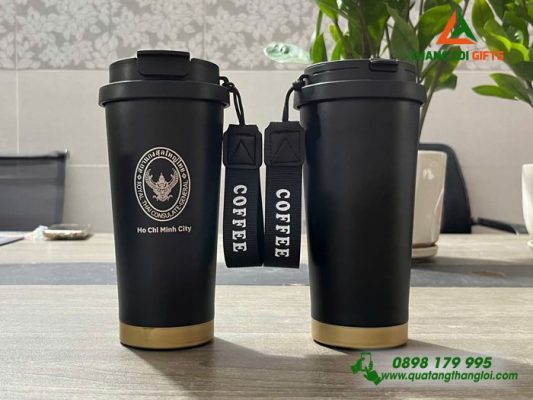 Ly Giữ Nhiệt 530ml Màu Đen – Khắc Logo Doanh Nghiệp ROYAL THAI