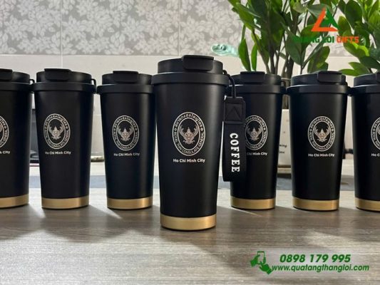 Ly Giữ Nhiệt 530ml Màu Đen – Khắc Logo Doanh Nghiệp ROYAL THAI