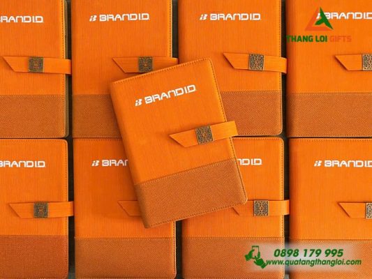 Sổ Tay Bìa Còng Màu Cam – In Logo Doanh Nghiệp BRAND ID