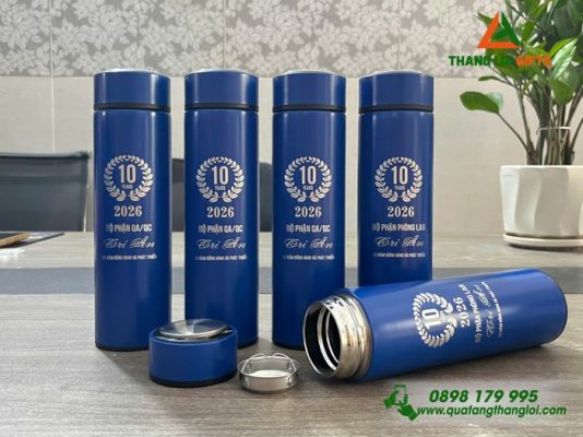 Bình Giữ Nhiệt 500ml Màu Xanh – Khắc Logo Quà Tặng Doanh Nghiệp