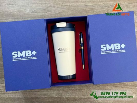 Combo Quà Tặng (Ly+Bút) - In Khắc Logo Doanh Nghiệp SMB+