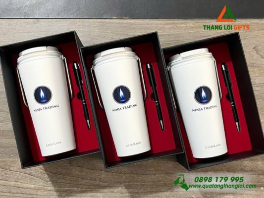 Set Quà Tặng (Ly Lock&Lock+Bút Ký) - In Khắc Logo NINJA TRADING