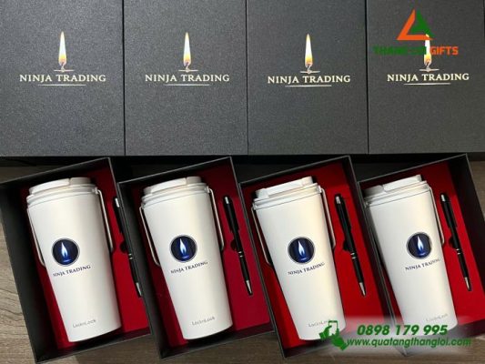 Set Quà Tặng (Ly Lock&Lock+Bút Ký) - In Khắc Logo NINJA TRADING