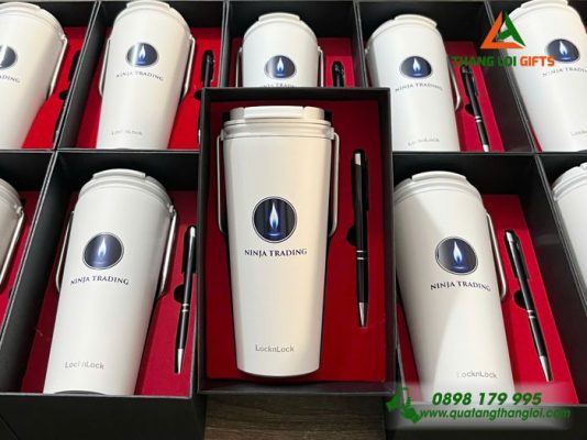 Set Quà Tặng (Ly Lock&Lock+Bút Ký) - In Khắc Logo NINJA TRADING