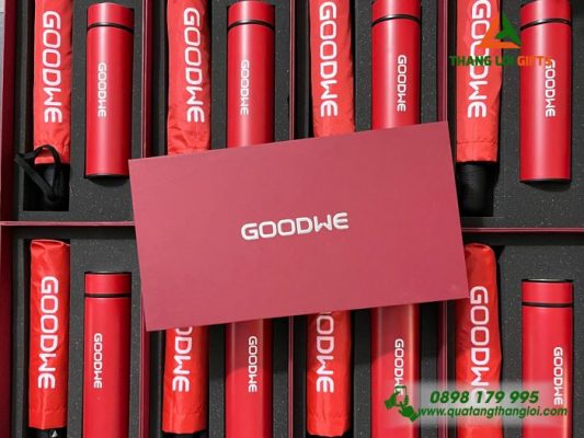Set Quà Tặng (Ô Dù+Bình Giữ Nhiệt) - In Logo Doanh Nghiệp GOODWE