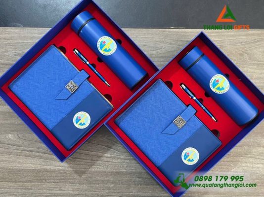 Giftset (Sổ+Bình+Bút) - In Khắc Logo Trường Trung Cấp Bách Khoa