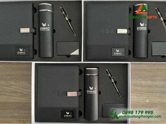 Giftset (Sổ Đa Năng+Bình+Bút+ Namecard) - In Khắc Logo DIMAC