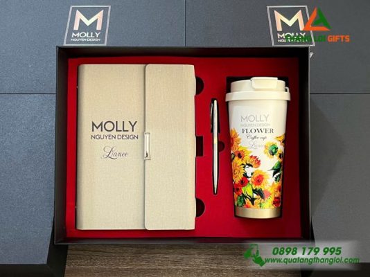 Giftset (Sổ+Ly+Bút) – In Khắc Logo Doanh Nghiệp MOLLY Nguyên Design