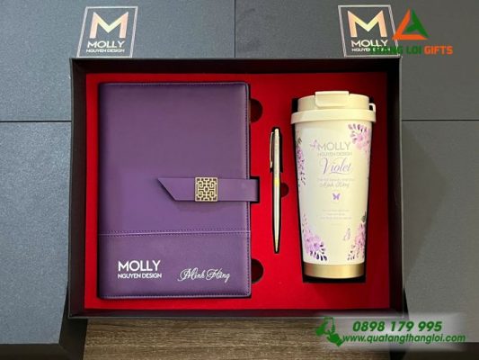 Giftset (Sổ+Ly+Bút) – In Khắc Logo Doanh Nghiệp MOLLY Nguyên Design