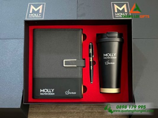 Giftset (Sổ+Ly+Bút) – In Khắc Logo Doanh Nghiệp MOLLY Nguyên Design