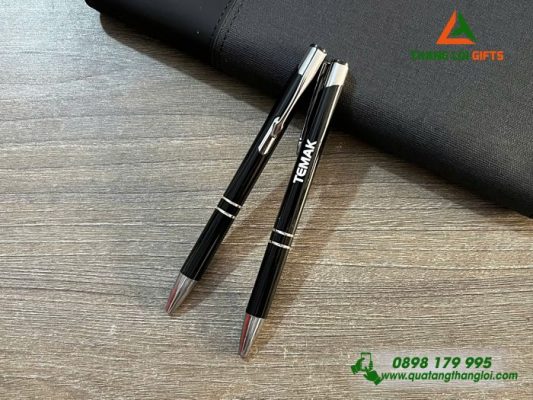 Bút Bi Kim Loại Màu Đen - Khắc Logo Doanh Nghiệp TEMAK