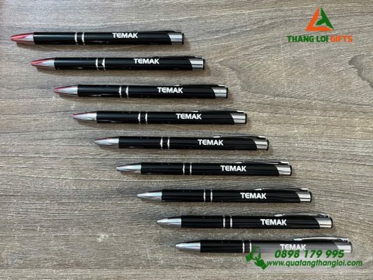 Bút Bi Kim Loại Màu Đen - Khắc Logo Doanh Nghiệp TEMAK