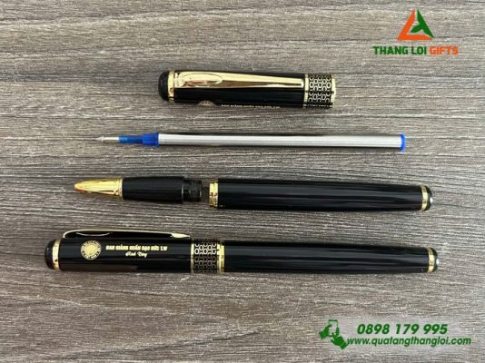 Bút Ký Kim Loại Nắp Màu Đen – Khắc Logo Ban Giảng Huấn Đạo Đức