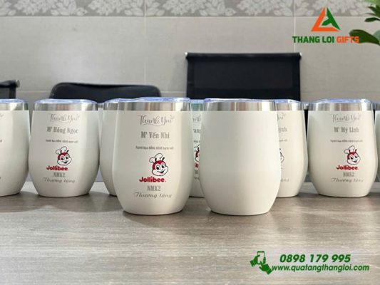 Ly Giữ Nhiệt 350ml - In Khắc Tên Logo Cửa Hàng Jollibee