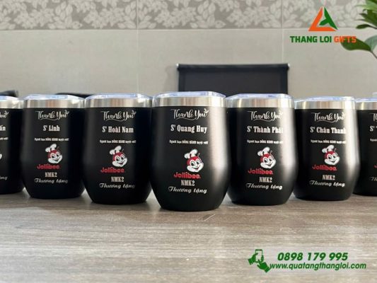 Ly Giữ Nhiệt 350ml - In Khắc Tên Logo Cửa Hàng Jollibee