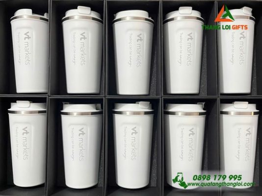 Ly Giữ Nhiệt Màu Trắng 510ml – Khắc Logo Doanh Nghiệp VT Markets