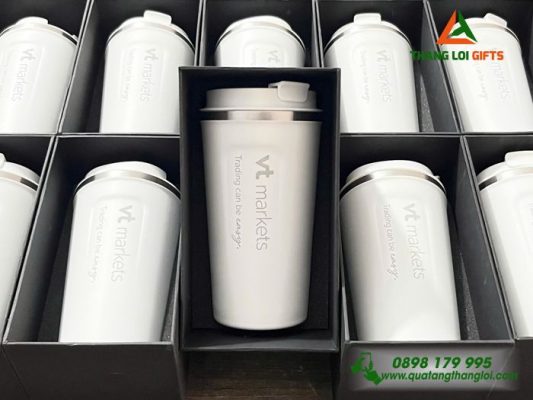 Ly Giữ Nhiệt Màu Trắng 510ml – Khắc Logo Doanh Nghiệp VT Markets