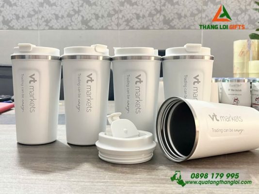 Ly Giữ Nhiệt Màu Trắng 510ml – Khắc Logo Doanh Nghiệp VT Markets