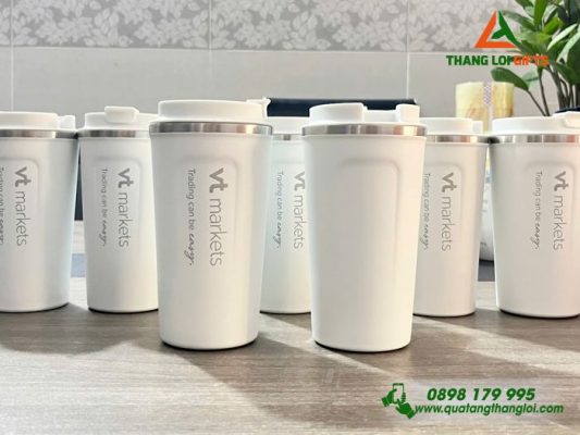 Ly Giữ Nhiệt Màu Trắng 510ml – Khắc Logo Doanh Nghiệp VT Markets