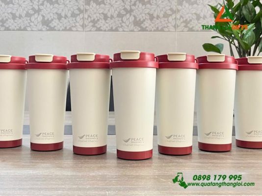 Ly Giữ Nhiệt 530ml Màu Đỏ - Khắc Logo Nha Khoa Peace Dentistry