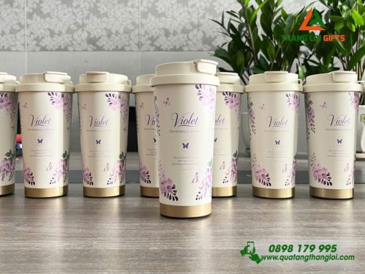 Ly Giữ Nhiệt 530ml Màu Tím – In Khắc Logo Làm Quà Tặng
