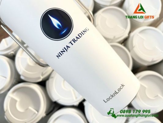 Ly Giữ Nhiệt Lock&Lock LHC4269 Màu Trắng - In Logo NINJA TRADING