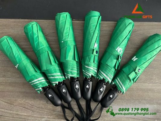 Ô Dù Cầm Tay Gập 3 Xanh Lá - In Logo Doanh Nghiệp Vinacontrol