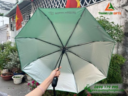 Ô Dù Cầm Tay Gập 3 Xanh Lá - In Logo Doanh Nghiệp Vinacontrol