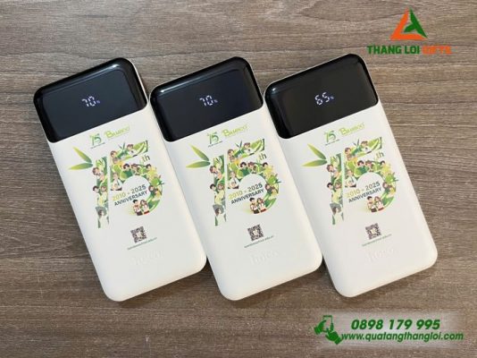 Pin Sạc Dự Phòng Hoco 10.000mAh - In Logo Doanh Nghiệp BAMBOO