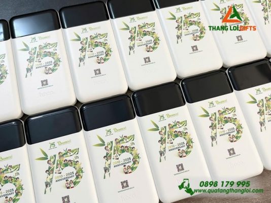 Pin Sạc Dự Phòng Hoco 10.000mAh - In Logo Doanh Nghiệp BAMBOO