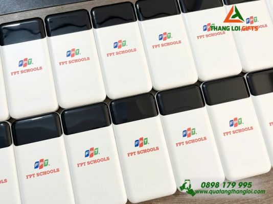 Pin Sạc Dự Phòng Hoco 10.000mAh Màu Trắng - In Logo Trường FPT