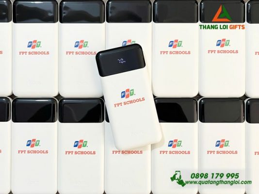 Pin Sạc Dự Phòng Hoco 10.000mAh Màu Trắng - In Logo Trường FPT