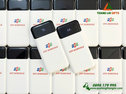 Pin Sạc Dự Phòng Hoco 10.000mAh Màu Trắng - In Logo Trường FPT