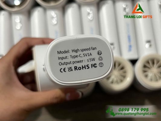 Quạt Cầm Tay Mini Màu Trắng - In Logo Trip.com Group