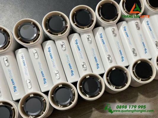 Quạt Cầm Tay Mini Màu Trắng - In Logo Trip.com Group