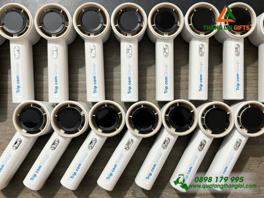 Quạt Cầm Tay Mini Màu Trắng - In Logo Trip.com Group