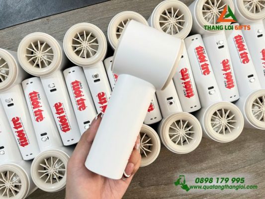 Quạt Cầm Tay Mini Màu Trắng - In Logo Báo Tuổi Trẻ