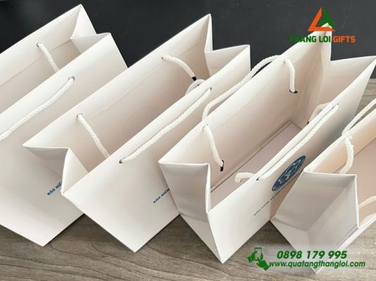 Túi Giấy Couche Màu Trắng - In Logo Bảo Hiểm Xã Hội