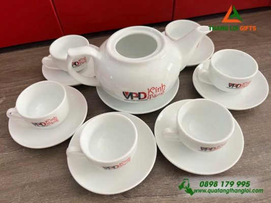 Bộ Ấm Trà Bát Tràng - In Logo Doanh Nghiệp Minh Phát Holdings