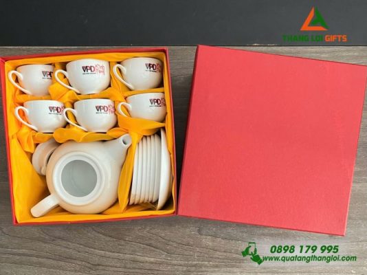 Bộ Ấm Trà Bát Tràng - In Logo Doanh Nghiệp Minh Phát Holdings