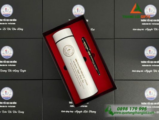 Combo Quà Tặng (Bình+Bút) – In Khắc Tên Cô Giáo Làm Quà Ngày 8/3