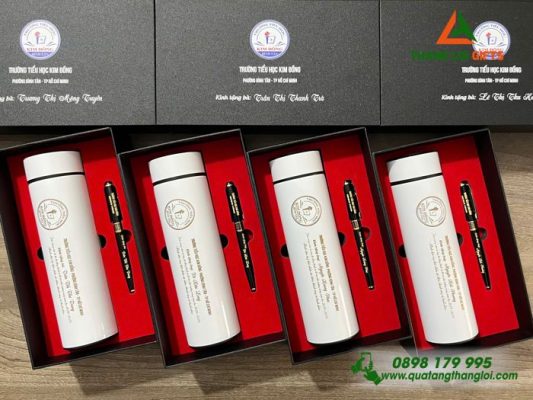 Combo Quà Tặng (Bình+Bút) – In Khắc Tên Cô Giáo Làm Quà Ngày 8/3